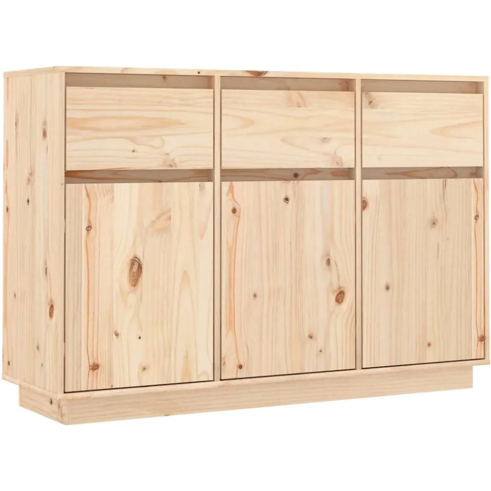 vidaXL Dressoir 111x36x75 cm massief grenenhout Bruin