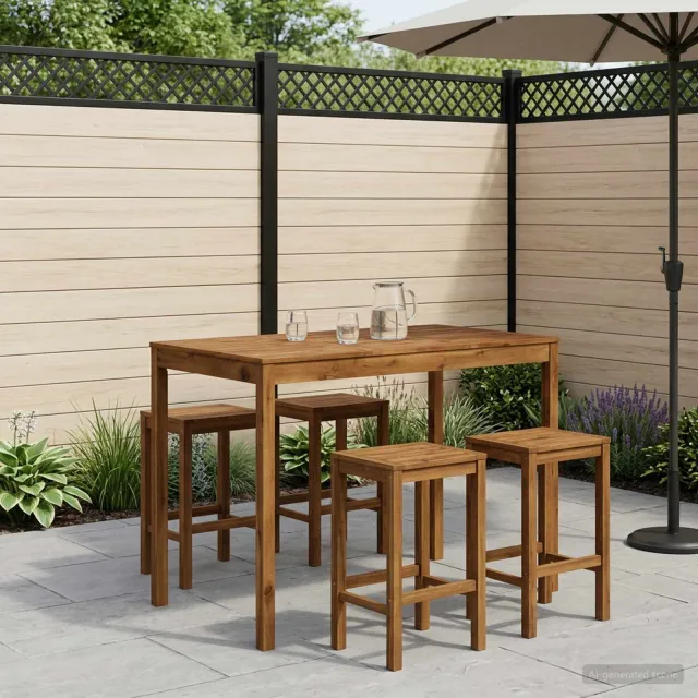 vidaXL Tuinbar Tafel LAREN Naturel 147 x 88,5 x 105 cm, foto 2