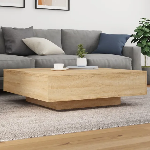 vidaXL Salontafel met LED-verlichting 100x100x31 cm sonoma eikenkleur, foto 2