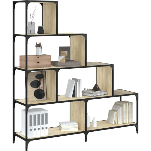 vidaXL Boekenkast 4-laags 139x33,5x149 cm bewerkt hout sonoma eiken Bruin