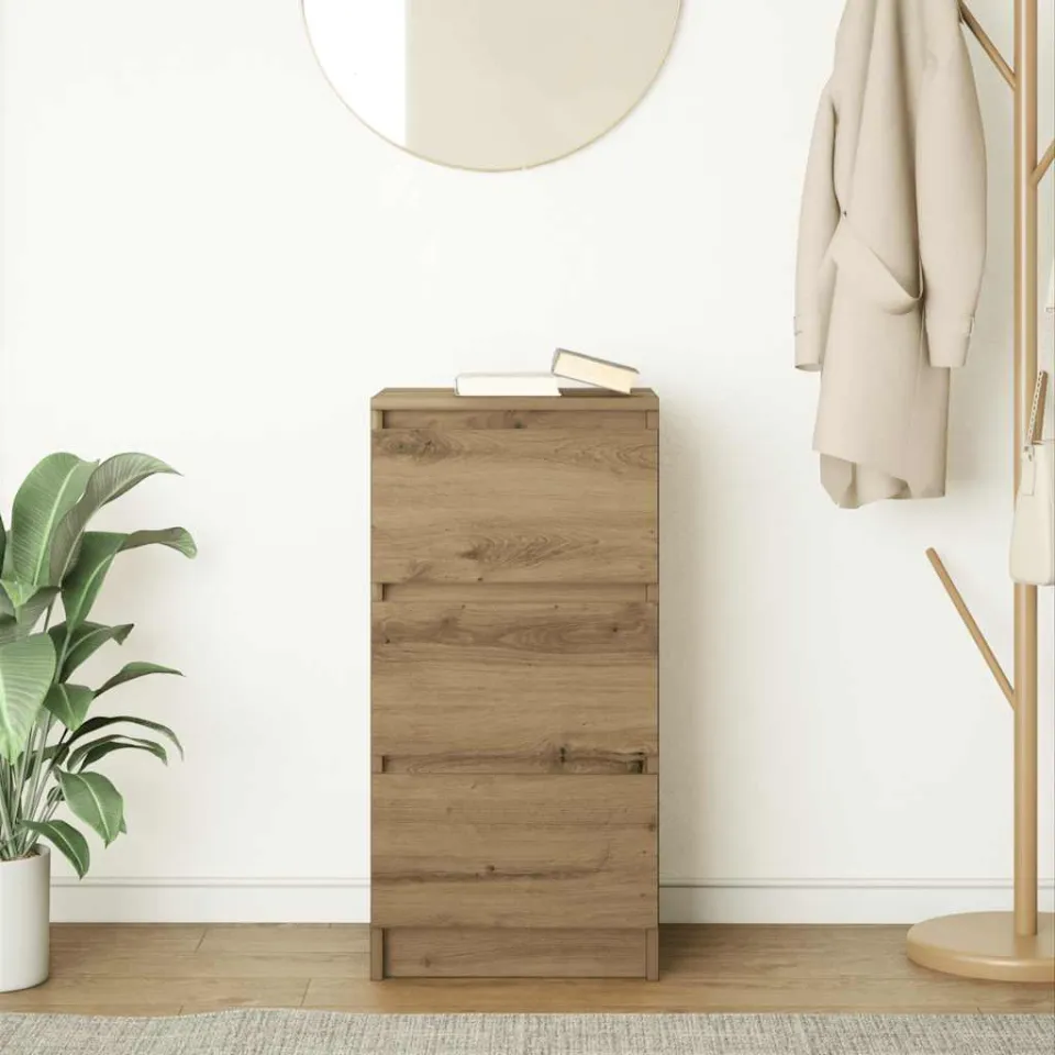 vidaXL Dressoir 37,5x35x76 cm bewerkt hout artisanaal eikenkleurig, foto 3