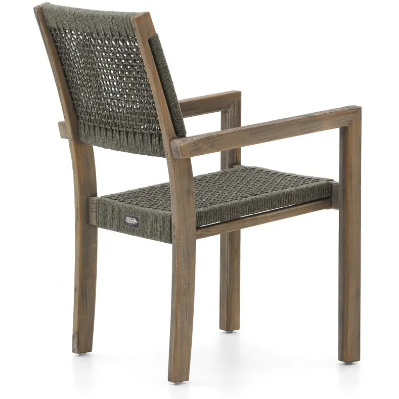 ROUGH Furniture ROUGH Batang Rope dining tuinstoel stapelbaar grijs, foto 3