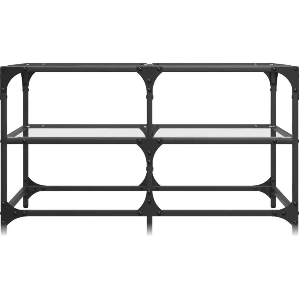 vidaXL Salontafel met transparant glazen blad 78,5x40x45 cm staal Transparent