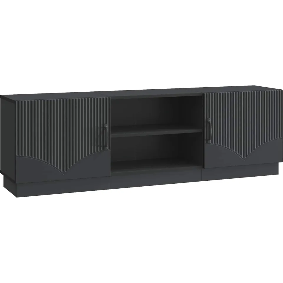 vidaXL TV-kast Zwart 150 x 31 x 47 cm Bewerkt hout, foto 3