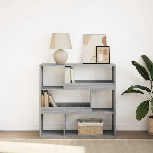vidaXL Boekenkast / kamerscherm 100x33x94,5 cm grijs sonoma eiken, foto 2