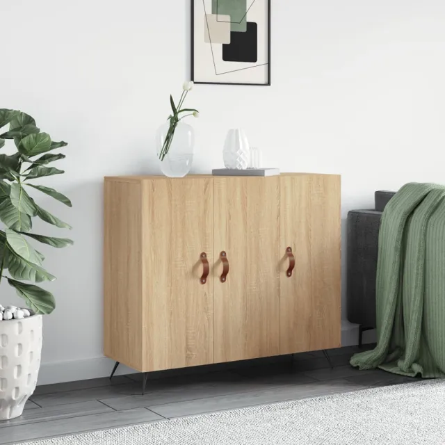 vidaXL Dressoir 90x34x80 cm bewerkt hout sonoma eikenkleurig, foto 2