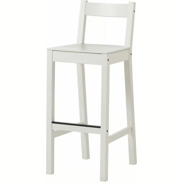 ikea NORDVIKEN Barkruk met Rugleuning - Wit, 75 cm Zithoogte