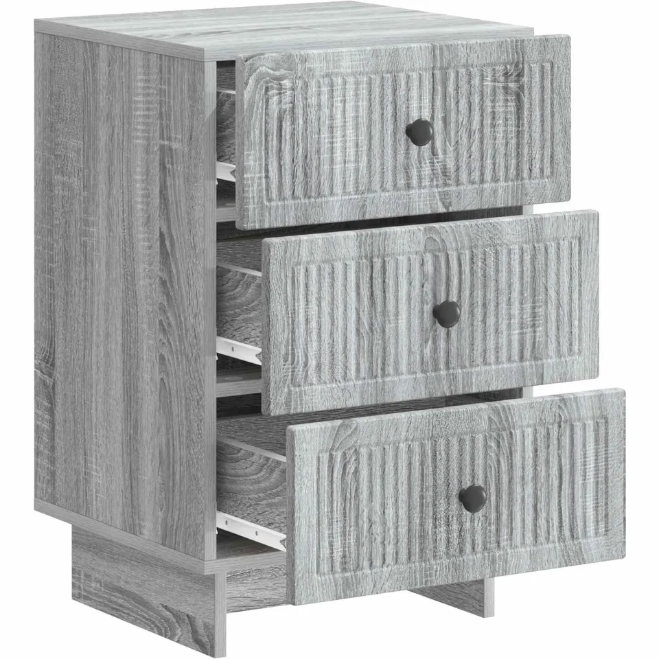 vidaXL Nachtkastje Grijs sonoma 43 x 41 x 66,5 cm Bewerkt hout, foto 3
