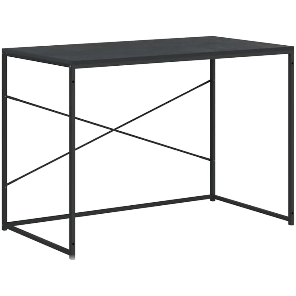 vidaXL Computerbureau 110x60x70 cm bewerkt hout zwart, foto 3