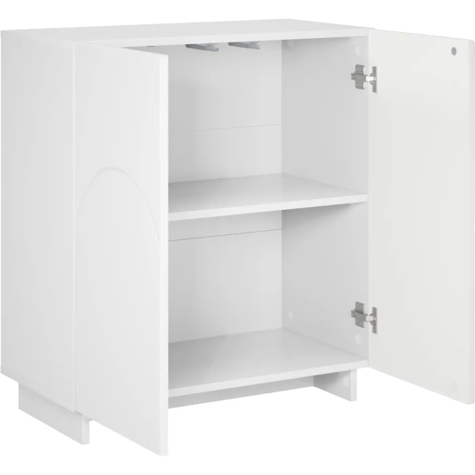 vidaXL Dressoir Hoogglans Wit 67 x 34,5 x 75 cm Bewerkt hout