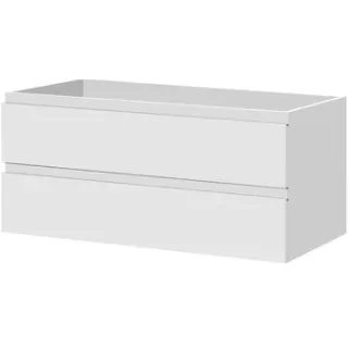 AquaVive - Praxis Eigen Merk Aquazuro Wastafelonderkast Napoli 120cm - Hoogglans Wit - Met 2 Lades