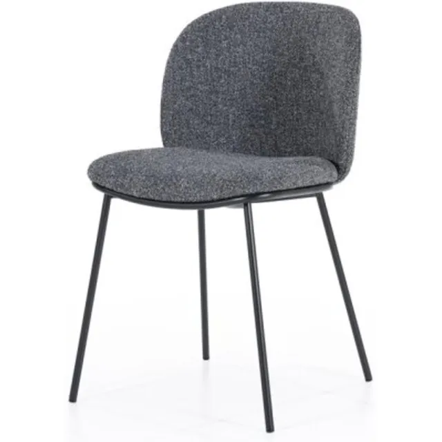 Meubelplaats Eetkamerstoel Clypso - antraciet| BY-BOO - eetkamerstoelen set van 2 Antraciet Antraciet