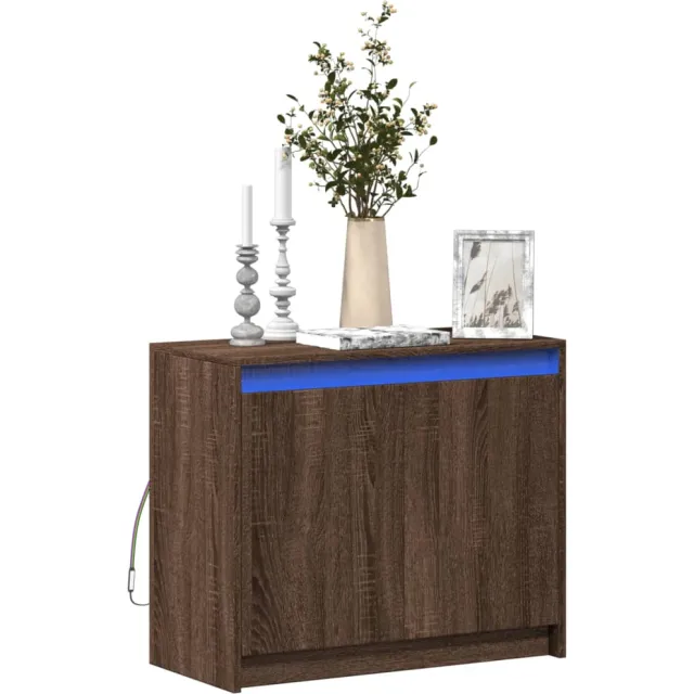 vidaXL Dressoir met LED 72x34x61 cm bewerkt hout bruin eikenkleur