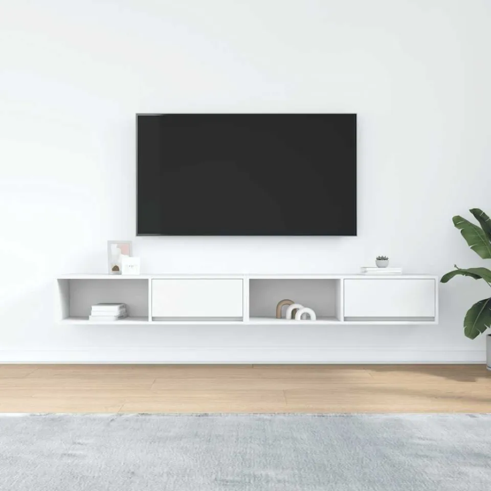 vidaXL Tv-meubelen 2 st 100x31x25,5 cm bewerkt hout wit, foto 3