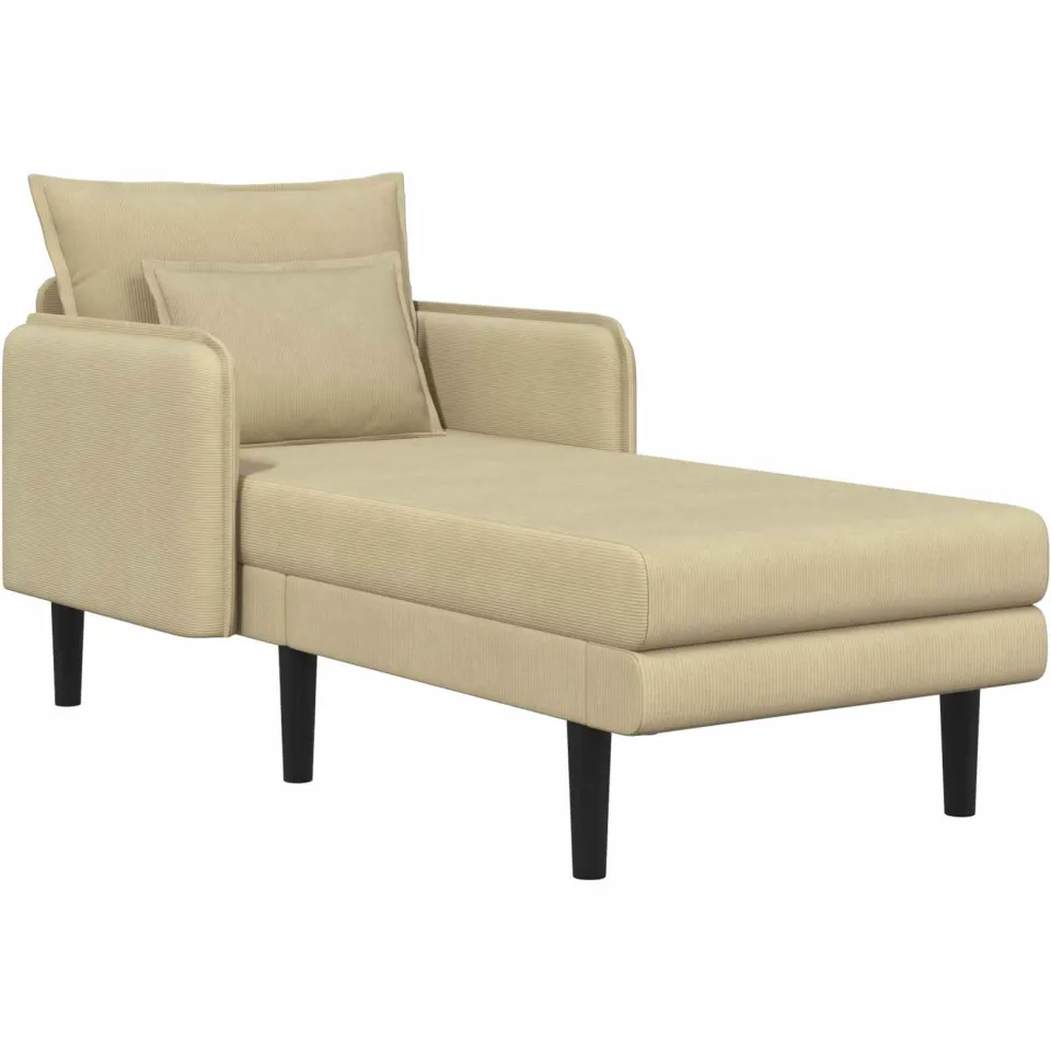 vidaXL Grote chaise longue Grijs groen Katoenen stof Saliegroen
