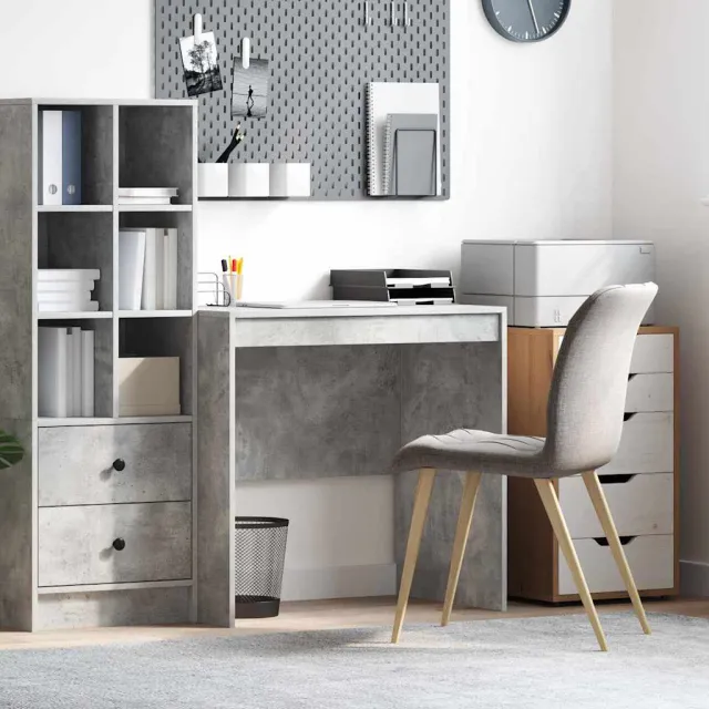 vidaXL Bureau Beton Grijs 80 x 50 x 76 cm
