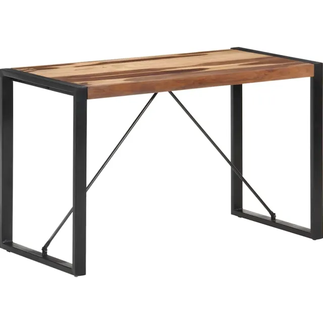 vidaXL Eettafel 120x60x75 cm massief hout Bruin