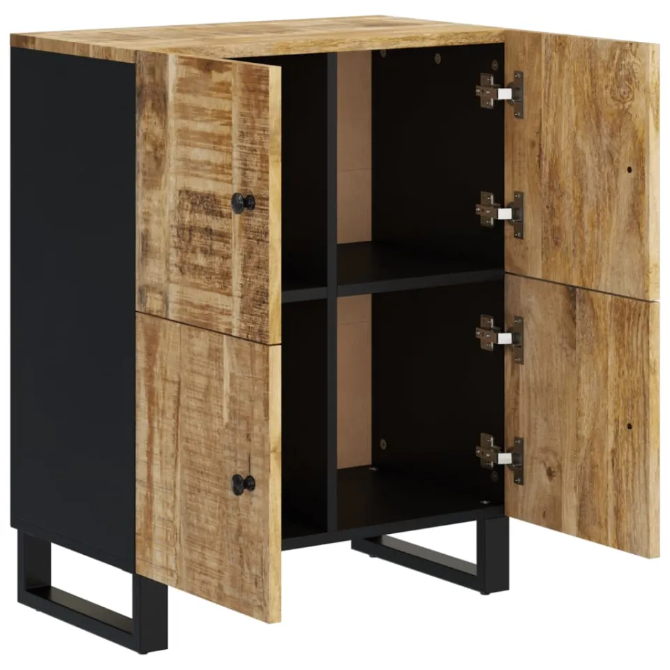 vidaXL Dressoir met 4 deuren 60x33x75 cm massief mangohout bruin, foto 4