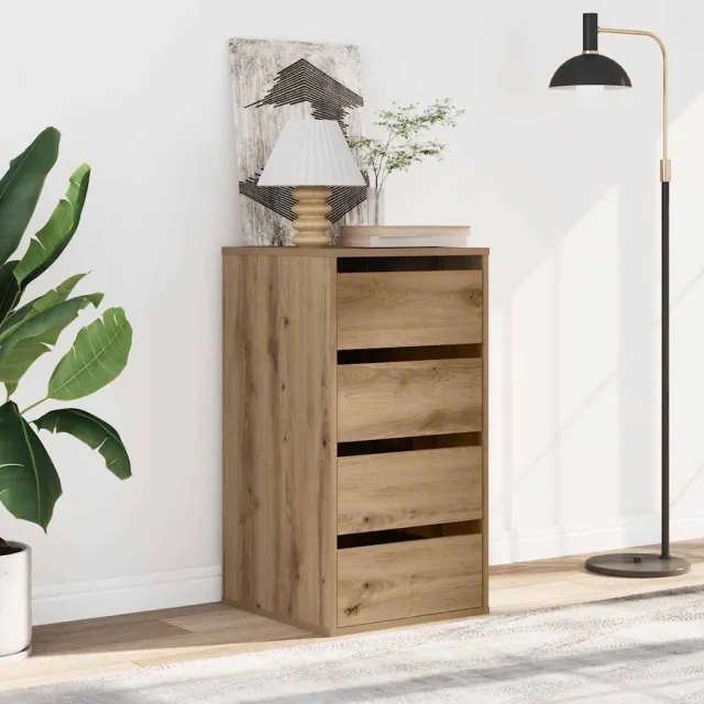 vidaXL Ladekast 40x41x76 cm bewerkt hout artisanaal eikenkleurig Bruin