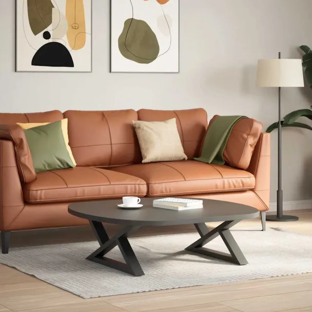 vidaXL Salontafelpoten 2 st 70x(30-31,3) cm staal antraciet Anthraciet