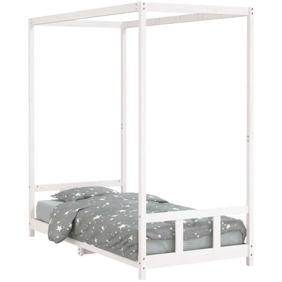 vidaXL Kinderbedframe 90x190 cm massief grenenhout wit