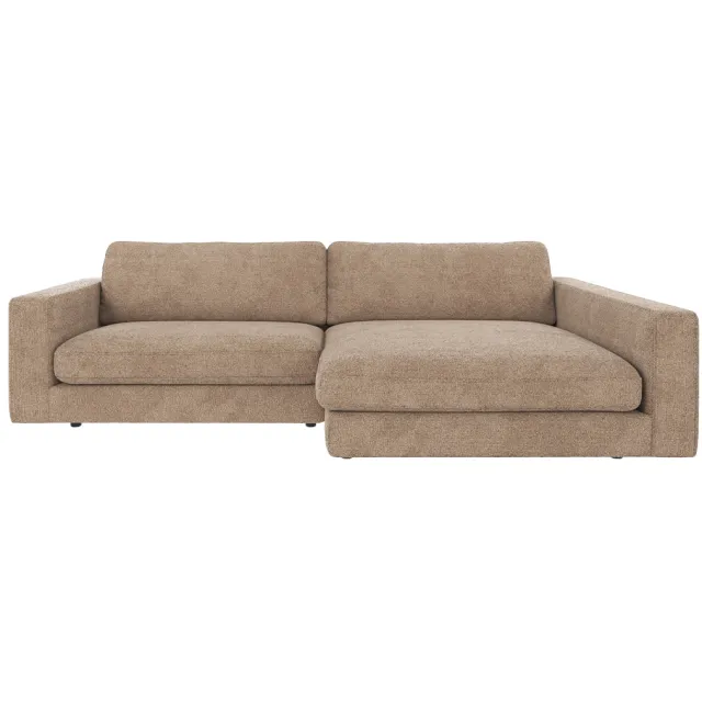 Rowico Home Duncan modulaire gestoffeerde hoekbank taupe - rechts - 258 cm
