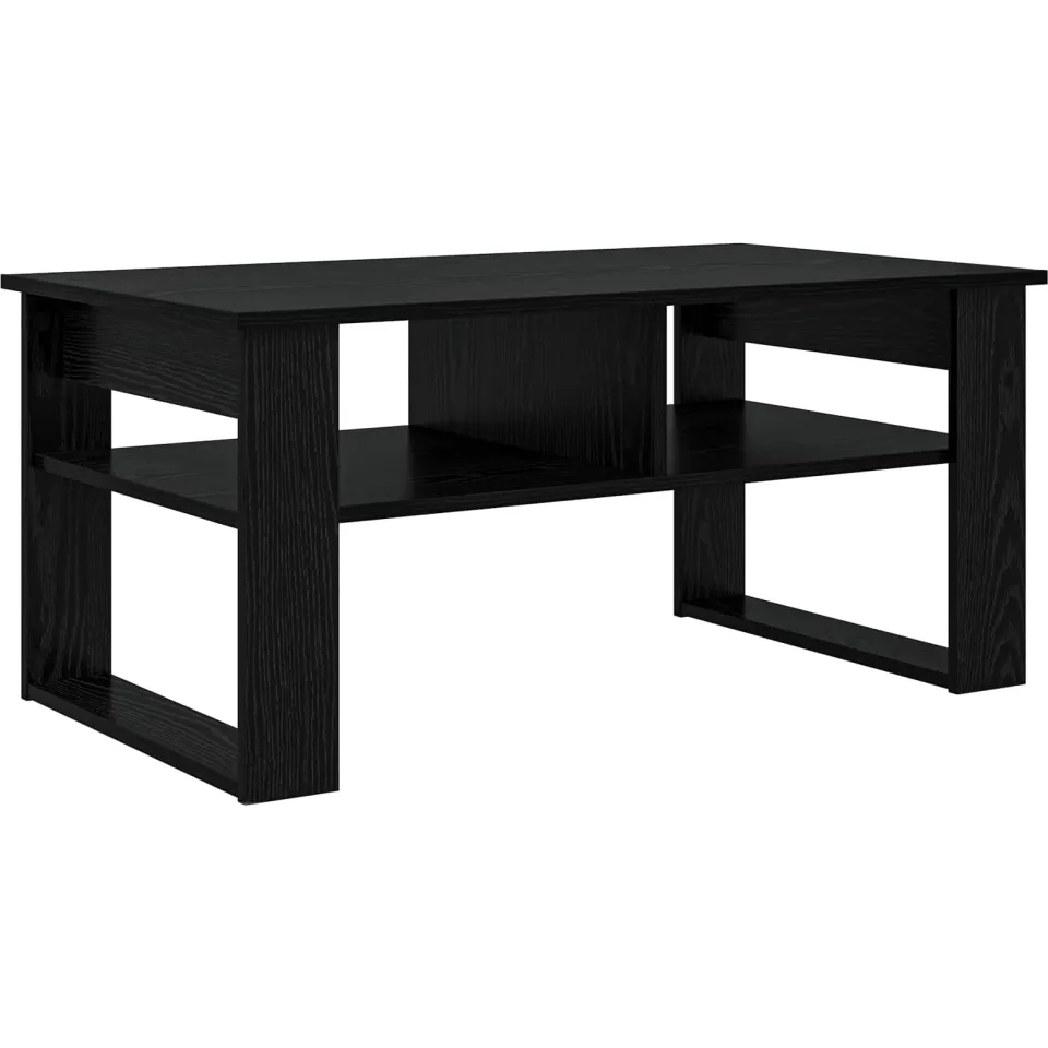 vidaXL Salontafel Zwart Eiken 96 x 54 x 44 cm Bewerkt hout, foto 3