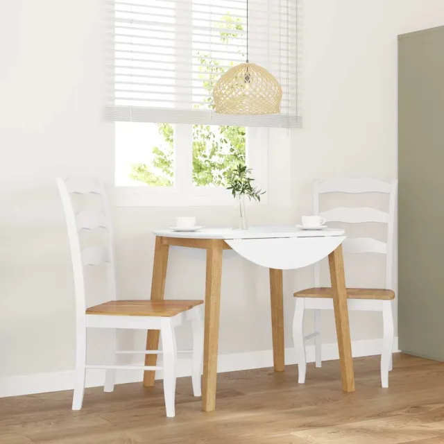 vidaXL Eetkamerstoelen 2 stuks Wit Massief Hout Rubber, foto 2
