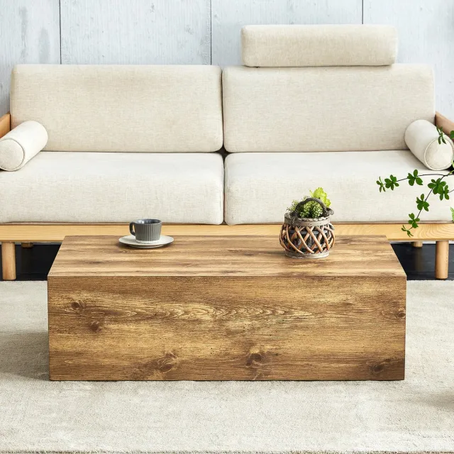 REDOM Salontafel - Rechthoekig - Houtlook - Scandinavische Stijl - Woonkamer - MDF - Houtkleur - 90 x 50 x 30 cm