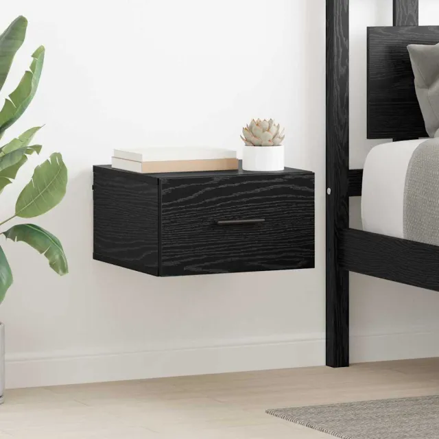 vidaXL Nachtkastje 2 st Zwart eiken 35 x 35 x 20 cm Bewerkt hout, foto 2