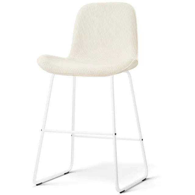 Nolon Nino-Fé barkruk rib beige - wit onderstel - 65 cm