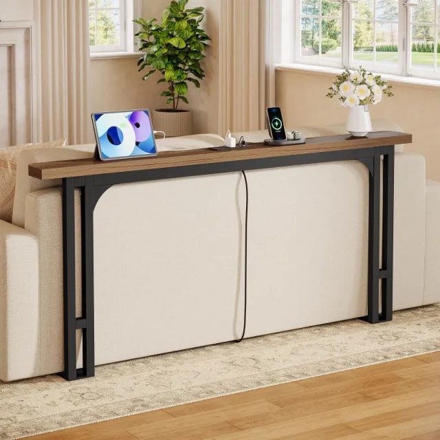 Little Trees LITTLE TREE Console Tafel - 180 x 15 x 82 cm - Smal Model - Bruin - Met Stopcontact