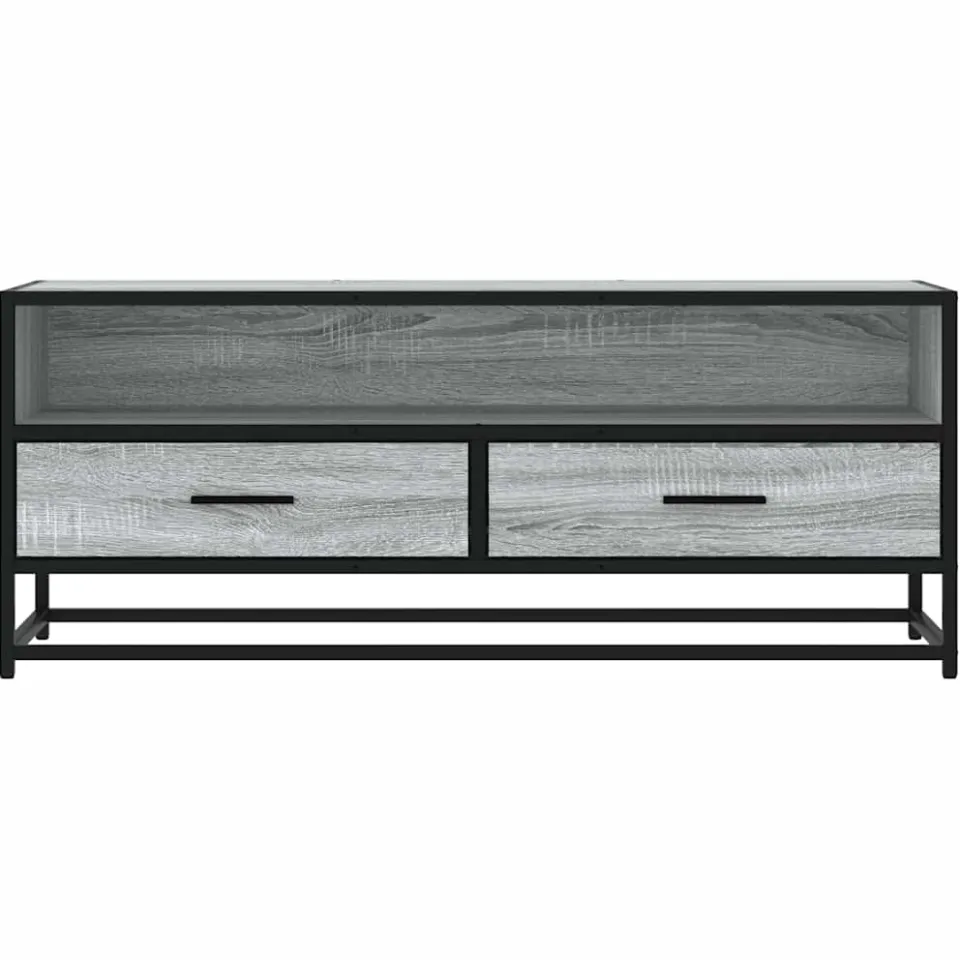 vidaXL Tv-meubel 100x34,5x40 cm bewerkt hout metaal grijs sonoma eiken, foto 4