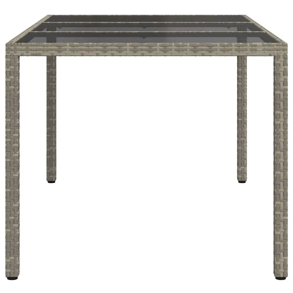 vidaXL Tuinstafel Grijs 150 x 90 x 75 cm poly rattan, foto 4