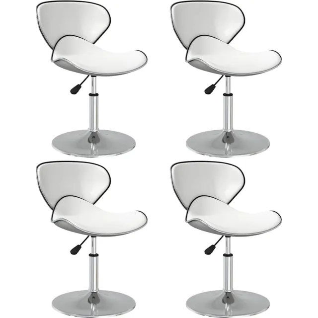 vidaXL Eetkamerstoelen 4 st kunstleer wit