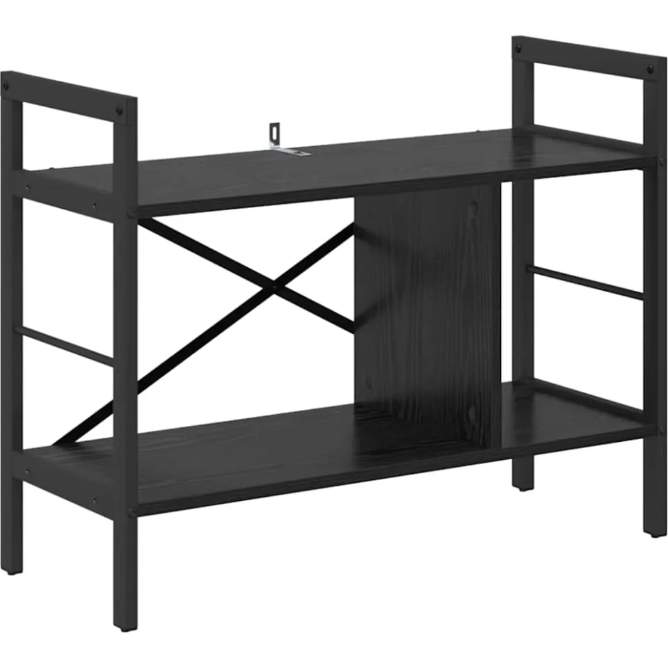 vidaXL Boekenkast 3-laags 75 x 30 x 58,5 cm Bewerkt hout Zwart Eiken, foto 3