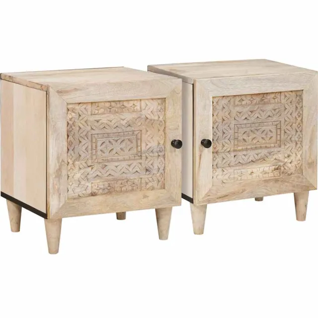 vidaXL Nachtkastje 2 st Wit 80 x 50 x 40 cm Bewerkt hout