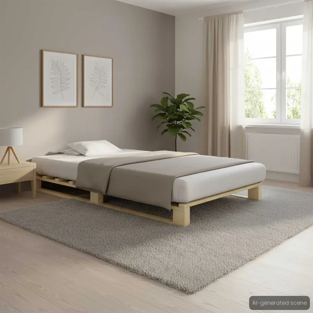 vidaXL Bedframe pallet massief grenenhout 90x200 cm Bruin