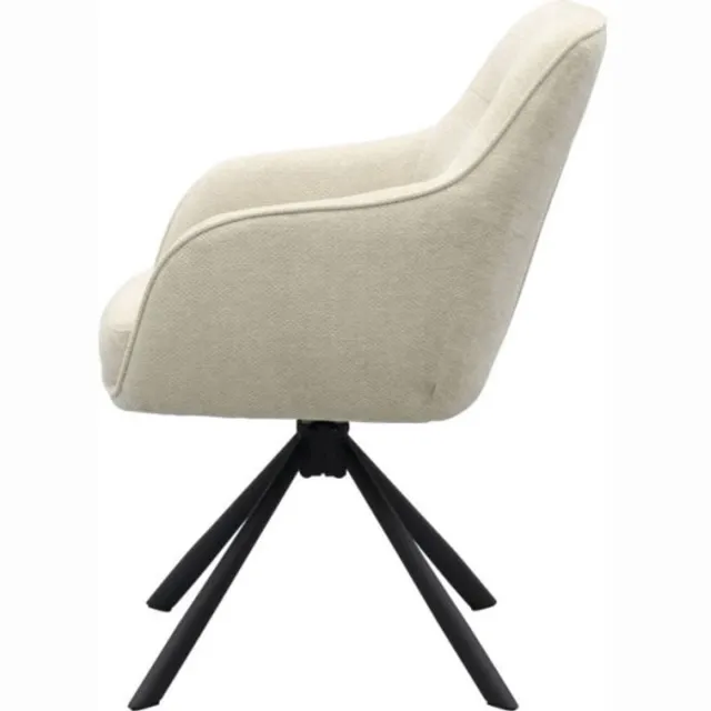 Meubelplaats Eetkamerstoel Avola draaibaar - Zand - eetkamerstoelen set van 2