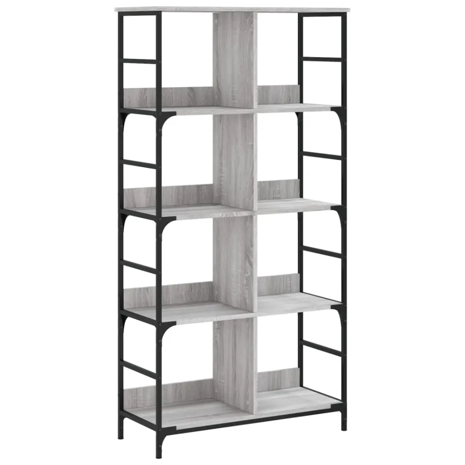 vidaXL Boekenrek 78,5x33x153 cm bewerkt hout grijs sonoma eikenkleur, foto 3