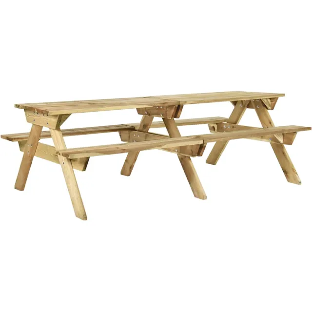 vidaXL Picknicktafel met banken 220x122x72 cm geïmpregneerd grenenhout Bruin