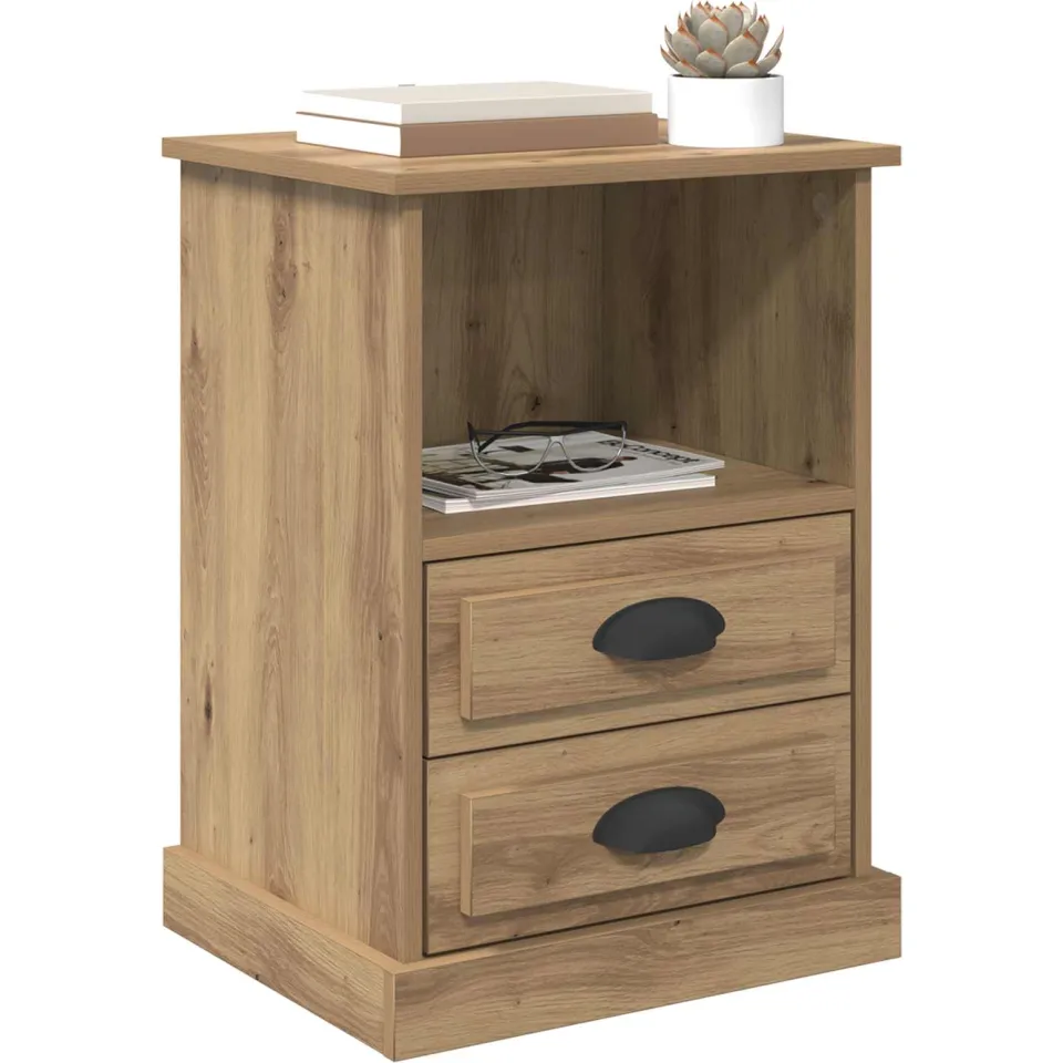 vidaXL Nachtkastje Artisan Eiken 36 x 43 x 60 cm Bewerkt hout Bruin