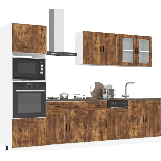 vidaXL 7-delige Keukenkastenset Kalmar bewerkt hout gerookt eiken Bruin