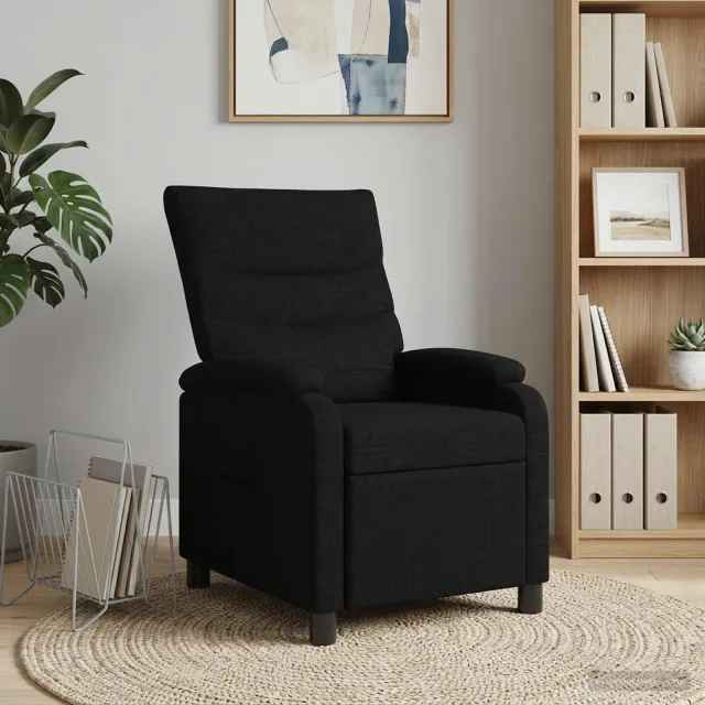 vidaXL Relaxfauteuil Zwart Stof