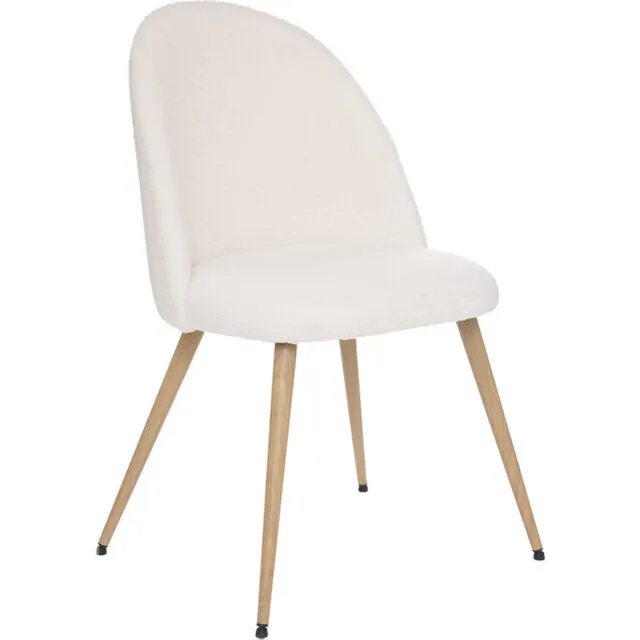 Atmosphera Eetkamerstoel Slano pluche wit wit
