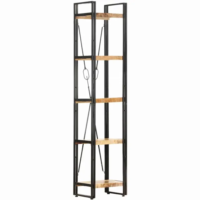 vidaXL Boekenkast met 5 schappen 40x30x180 cm massief mangohout Bruin