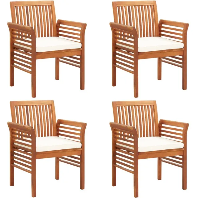 vidaXL Tuinstoelen 4 st met kussens massief acaciahout Bruin