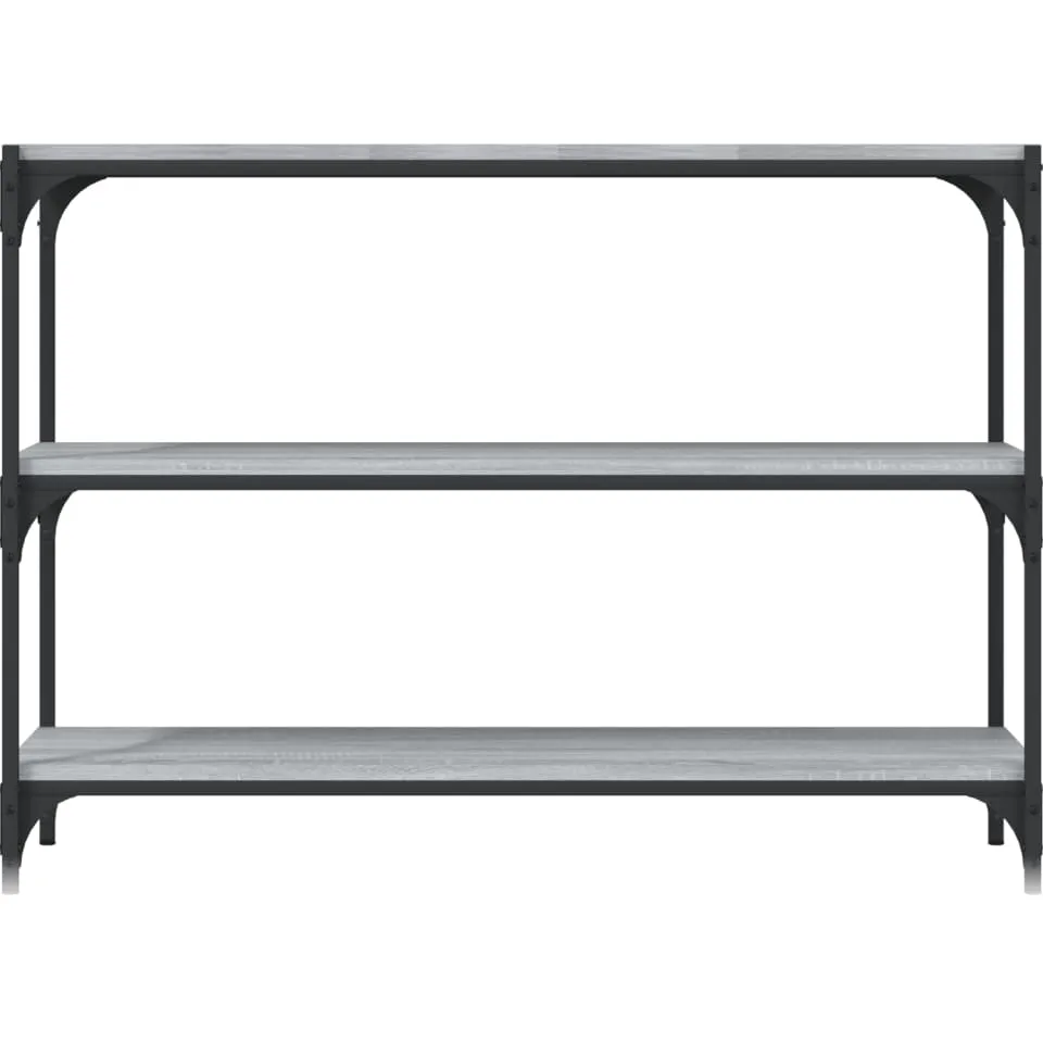 vidaXL Boekenkast 100x33x70,5 cm hout en staal grijs sonoma eikenkleur, foto 4