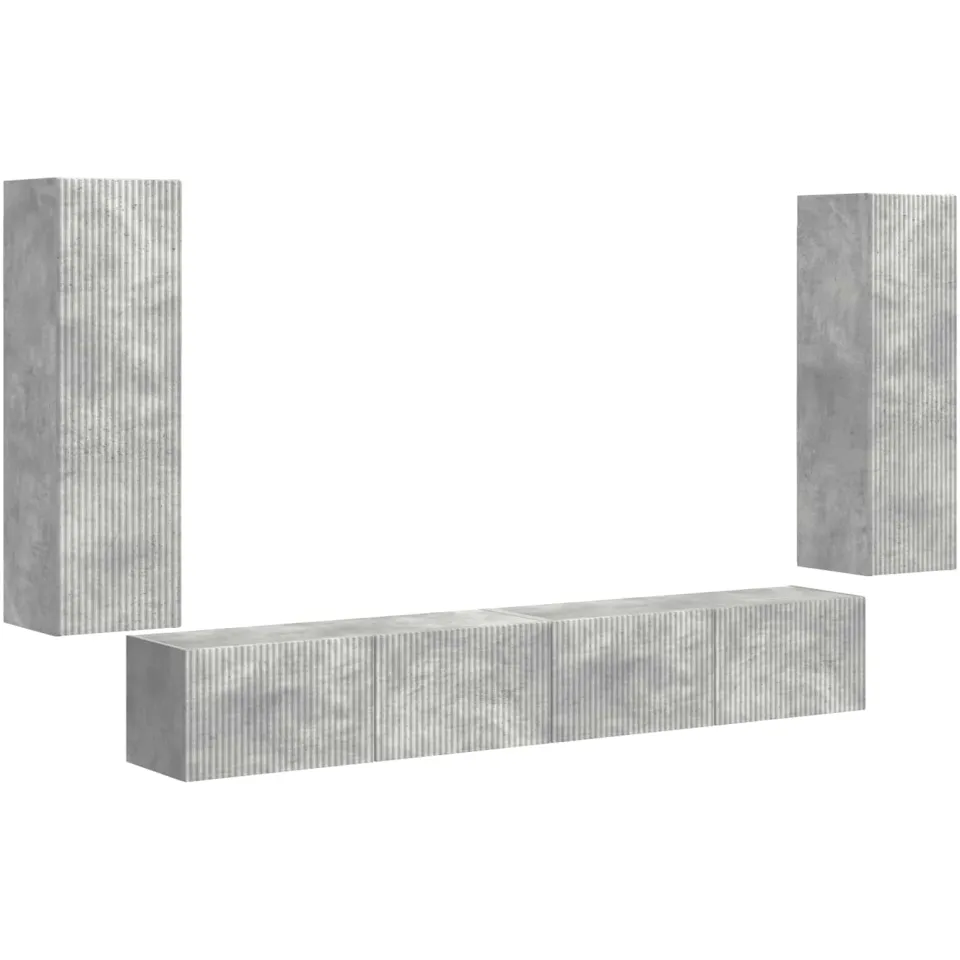 vidaXL TV Wandkast Set 4 st Beton Grijs Bewerkt hout, foto 3