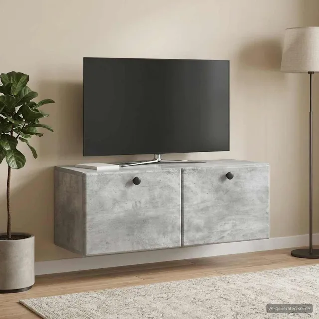 vidaXL Wandbeugel TV-kast 78,5 x 31 x 30 cm Betongrijs Bewerkt hout grijs, foto 2